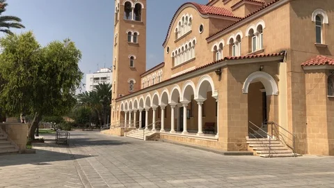 Multiple Shots of Orthodox Cathedral of Panagia Evangelistria in Nicosia Stock Footage 101937336