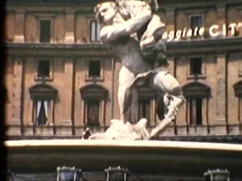 Multiple shots of Roman Statues 2 (Vintage 1950's) Stock Footage 58254458