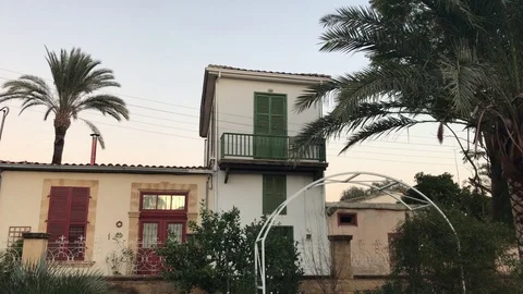 Multiple Shots of a Vintage House in Old Area of Nicosia, Cyprus Stock Footage 102437942