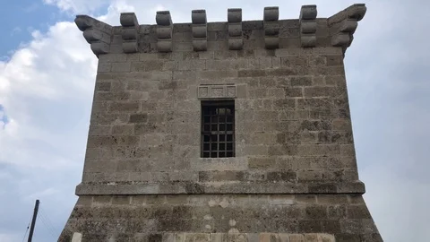 Multiple Shots of Vintage Tower. Tower of Regina in Larnaca, Cyprus Stock Footage 98174224