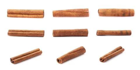 Multiple single cinnamon sticks Stock Photos