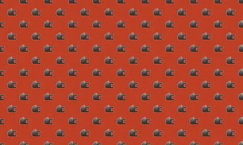 Multiple small computer mouse icons on red background Stock Illustration
