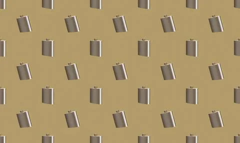 Multiple small silver batteries scattered on beige background Ilustração Stock