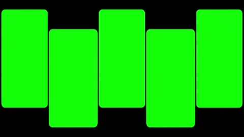 Multiple Smartphone Screens Green Screen Multi Panel Mobile Mockup Template Stock Footage 336611055