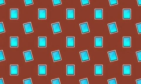 Multiple smartphones with blue screens on a brown background Stock Illustration