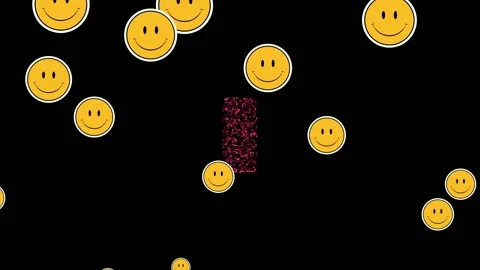 Multiple smiling face emojis floating against 3d computer model spinning on Stock Footage 328153497