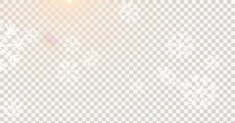 Multiple snowflakes falling against bright spot of light on black background Stock Illustration