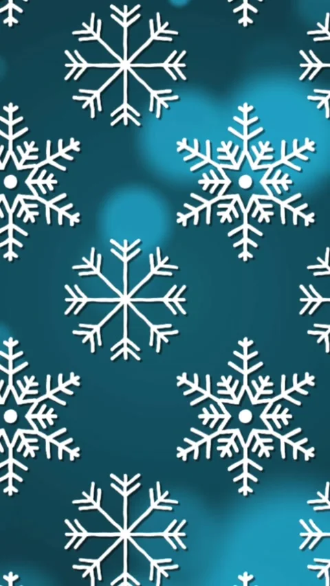 Multiple snowflakes icons in seamless pattern against spots of light on blue Stock Footage 321923684