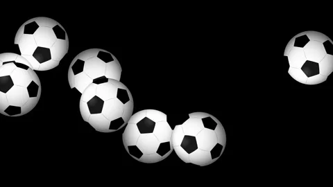Multiple Soccer Balls Bouncing and Rotating Against a Solid Stock Footage 339398035
