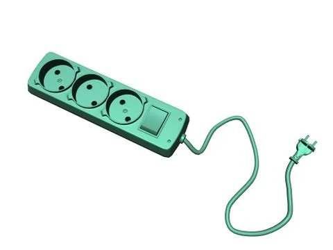 Multiple socket with cable Stock Illustration