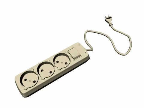 Multiple socket with cable Stock Illustration