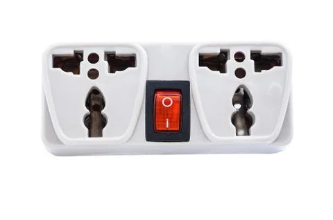 Multiple socket extension cord with switch Foto stock