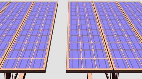 Multiple solar panels, sketch version. 4K seamless looping animation Stock Footage 66574418