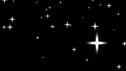 Multiple sparkling white stars scattered across solid black night sky. Видео 335467580