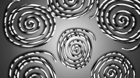 Multiple spirals arranged in endless spinning futuristic pattern Stock Footage 321865280