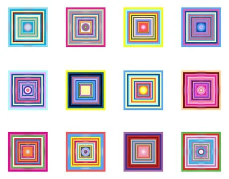 Multiple square colorful vector elements set イラスト素材