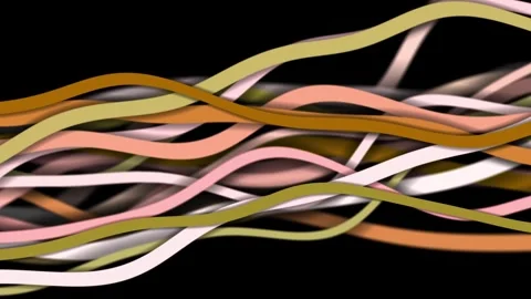 Multiple Strain Spaghetti Noodle Wiggly Animation II Stock Footage 247762006