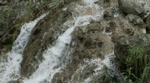 Multiple Streams over Rocks Stock Footage 840748