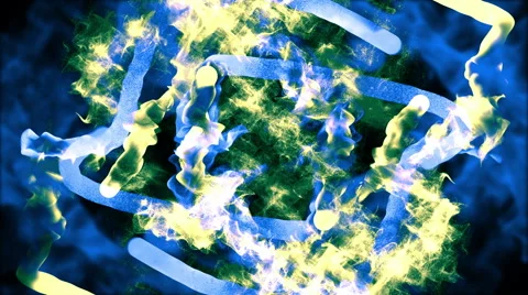 Multiple streams of particles forming patterns, 3D animation, looping Stock Footage 64998265