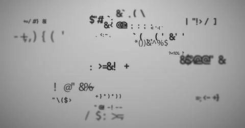 Multiple symbols changing against grey background Stock Illustration