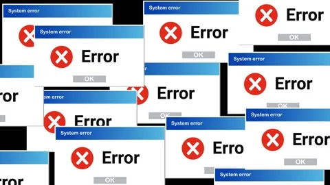 Multiple System Error Pop Up, Computer Crash Animation Error Message Stock Footage 312416400