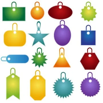 Multiple tag icons Illustrazione stock
