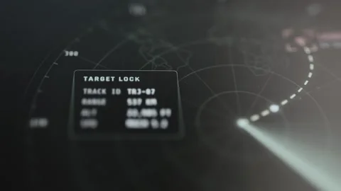 Multiple Target Lock Telemetry Panels On Dark Radar Display 4K Stock Footage 341324357