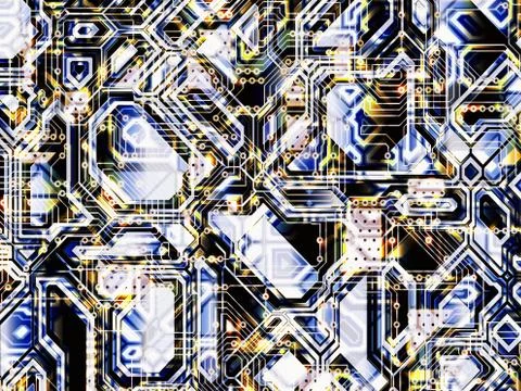 Multiple tech futuristic abstract background Ilustração Stock