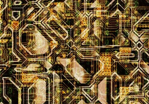 Multiple tech futuristic abstract background Stock Illustration