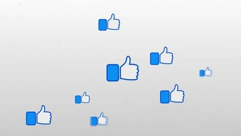 Multiple Thumbs Up Animation Zoom In and Zoom Out Stock Footage 137465055