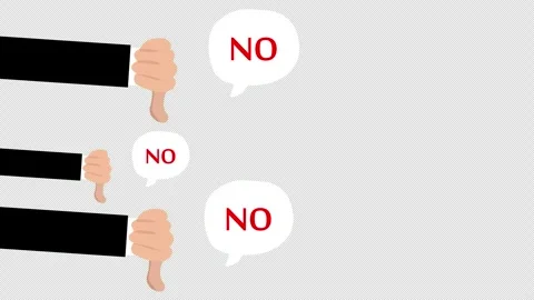 Multiple Thumbs Down with No Speech Bubbles Representing Rejection and Negative 库存影片 339781586