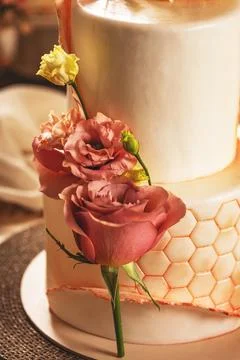 Multiple tier wedding cake Stock Photos