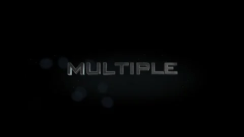 Multiple title metal text on black alpha channel background Stock Footage 295907930