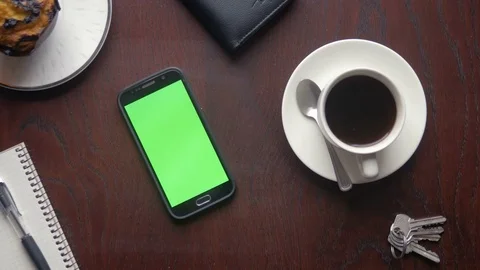 Multiple touch gestures on a phone with green screen for content replacement Stock Footage 75456996