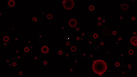 Multiple translucent red bubbles dark background small shape animation icon. Stock Footage 336548119