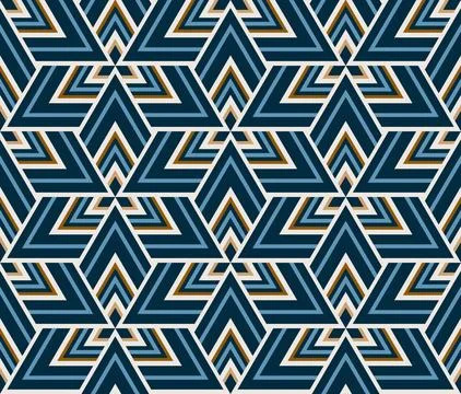 Multiple Triangles (Navy, Blue, Copper, Cream, Beige) Illustration