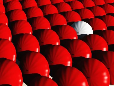 Multiple umbrellas from topside Stock Illustration