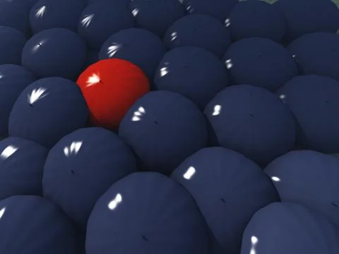 Multiple umbrellas from topside Stock Illustration