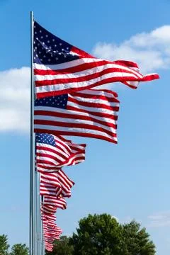 Multiple United States Flags Stock Photos
