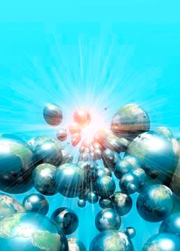 Multiple universes, conceptual artwork Stock Illustration