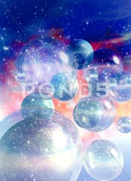 Multiple universes, conceptual artwork Stock Illustration