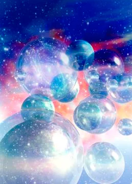 Multiple universes, conceptual artwork Stock Illustration