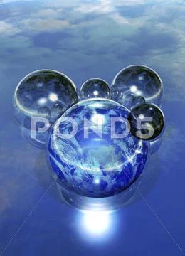 Multiple universes, conceptual artwork Stock Illustration