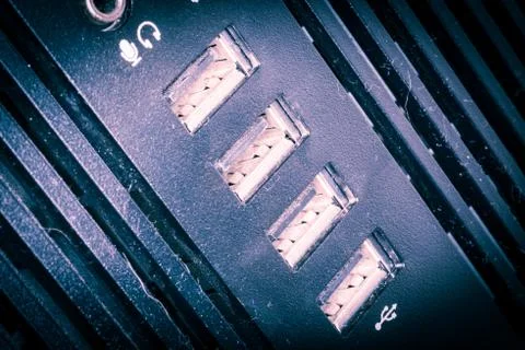 Multiple USB ports - computing, technology, IT Stock Photos