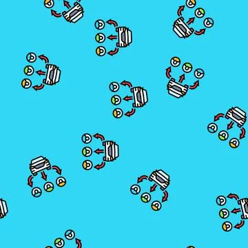 Multiple users car share service vector seamless pattern Stock Illustration