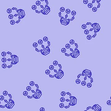 Multiple users car share service line seamless pattern Stock Illustration