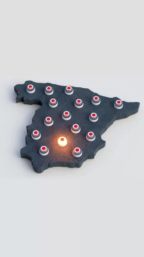 Multiple V16 beacons, emergency roadside lighting device flashing over a ma.. Video stock 326748709