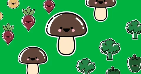 Multiple vegetables icons moving in seamless pattern on black background Stock Footage 318769457