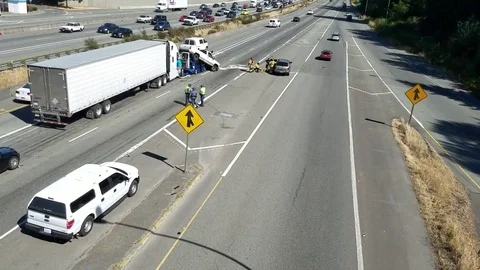 Multiple vehicle accident on 405 S, Bothell Stock Footage 78193121