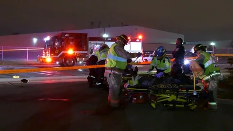 Multiple vehicle accident with crews on scene Stock Footage 77849460